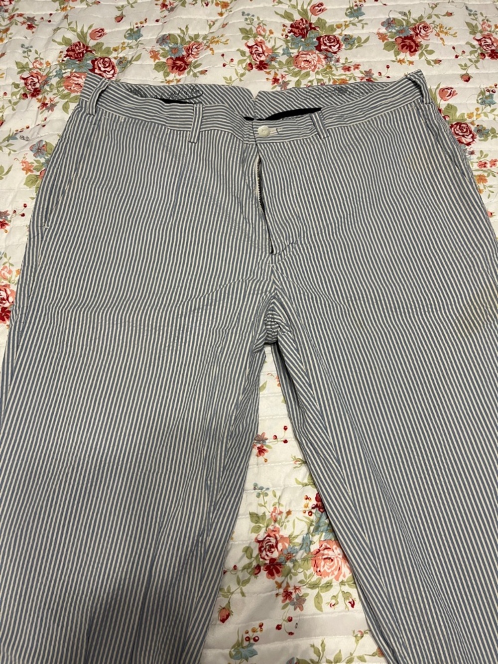 Ralph Lauren Blue and White Pinstripe Chinos